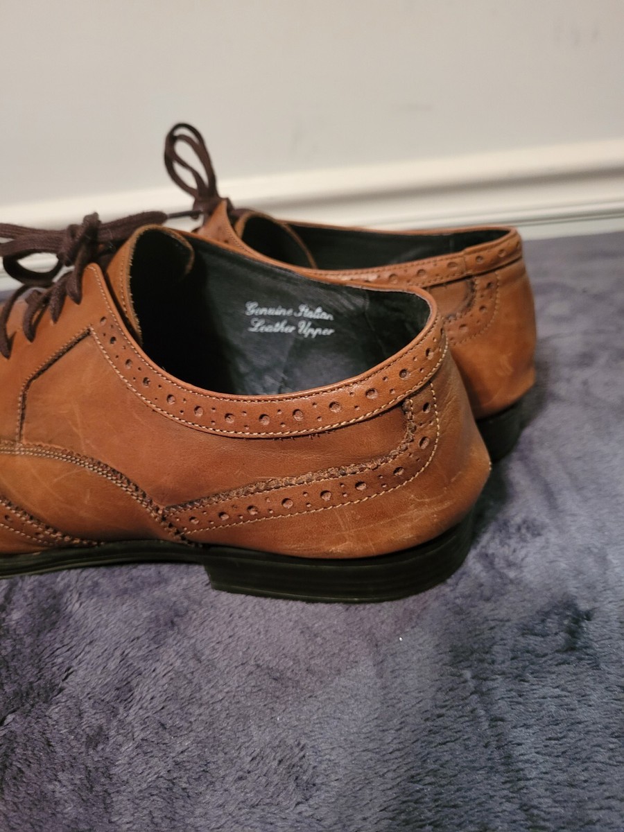 Gordon Rush Italy Brown Leather Wingtip Lace Up Oxfords  display picture 3