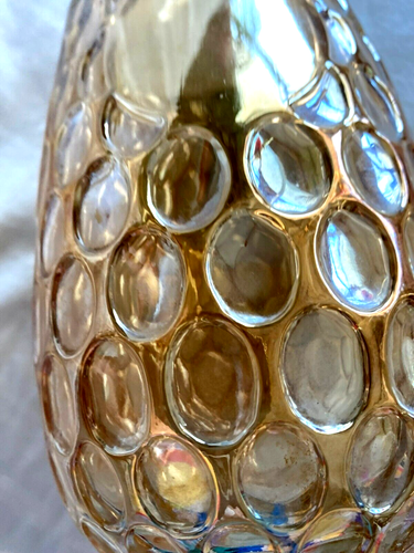 Vintage Carnival Thumbprint Marigold Glass Decanter - Picture 4 of 6
