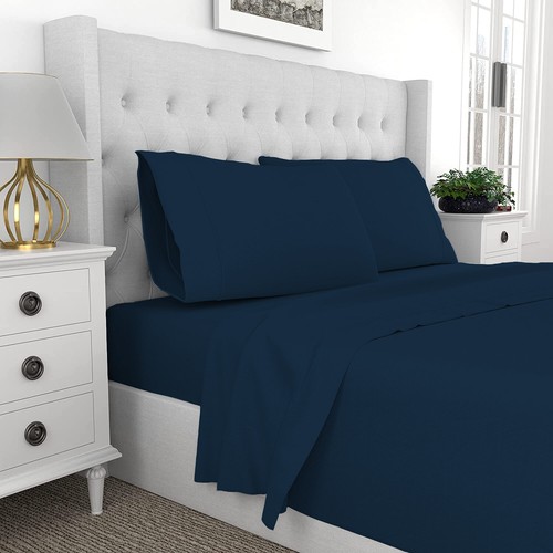 100% Egyptian Cotton Sheet Set Flat Fitted Pillowcases Single/Double/Queen/King - Picture 23 of 24