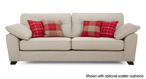 DFS Keeper Sand Cream Fabric 4 Seater Sofa, Armchair, Stool & 3 Scatters