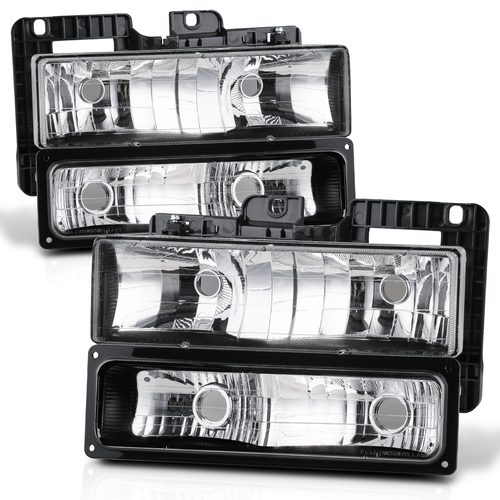 Carcasa transparente Len faro parachoques lámpara para camioneta Chevy&GMC C/K 1994-2000 negra - Imagen 2 de 8