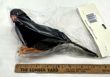 Black Raven Prop Fake Crow Halloween Fall Accessory 9"