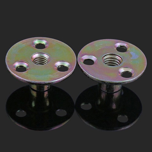 M8-10 Zinc Alloy Round Base T Nut Three Brad Hole Furniture Tee Nut Carbon Steel - Foto 13 di 16