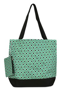 Jenzys-Mint-Geometric-Womens-Travel-Tote-Bag-Purse-Handbag-Shopping-Gym-School