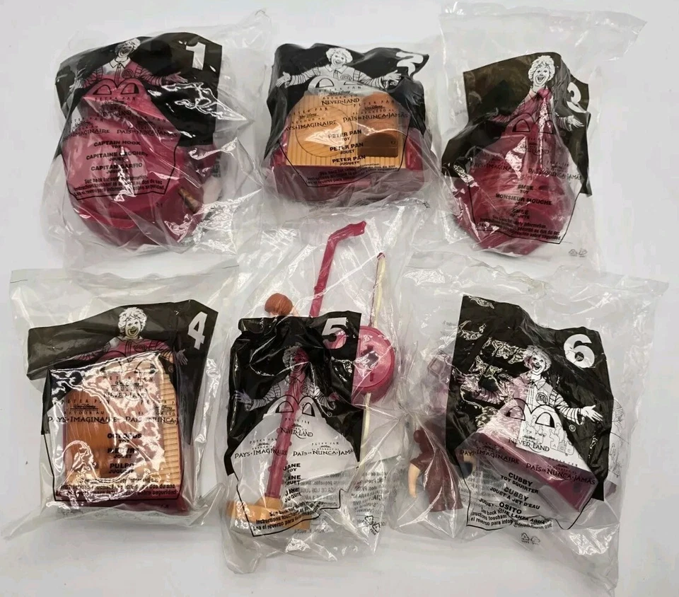 McDonalds 2002 Disney PETER PAN REGRESO A NEVERLAND Happy Meal Juguetes Juego Completo Foto 3 de 4