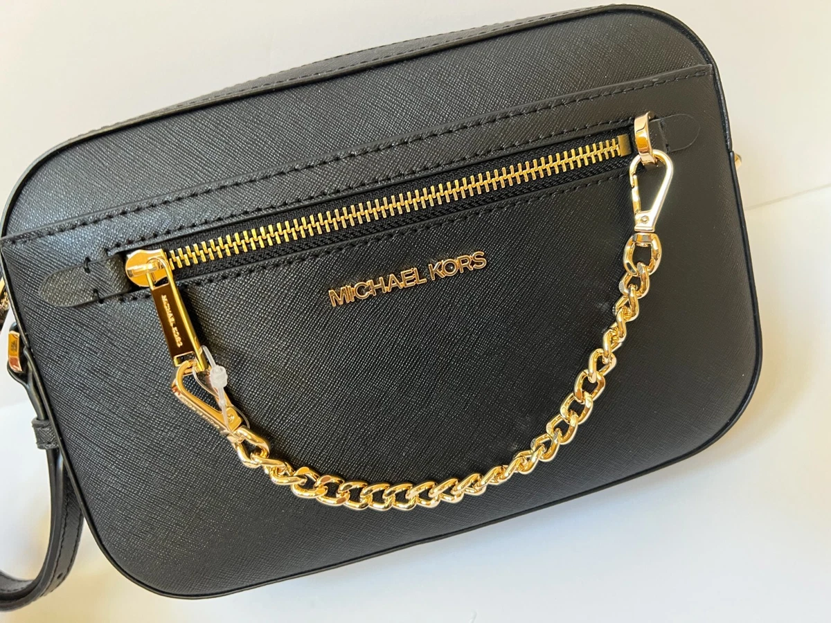 Michael Kors 35S1GTTC7L Large East West Zip Chain Crossbody In Black