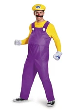 Brand New Nintendo Super Wario Deluxe Adult Costume