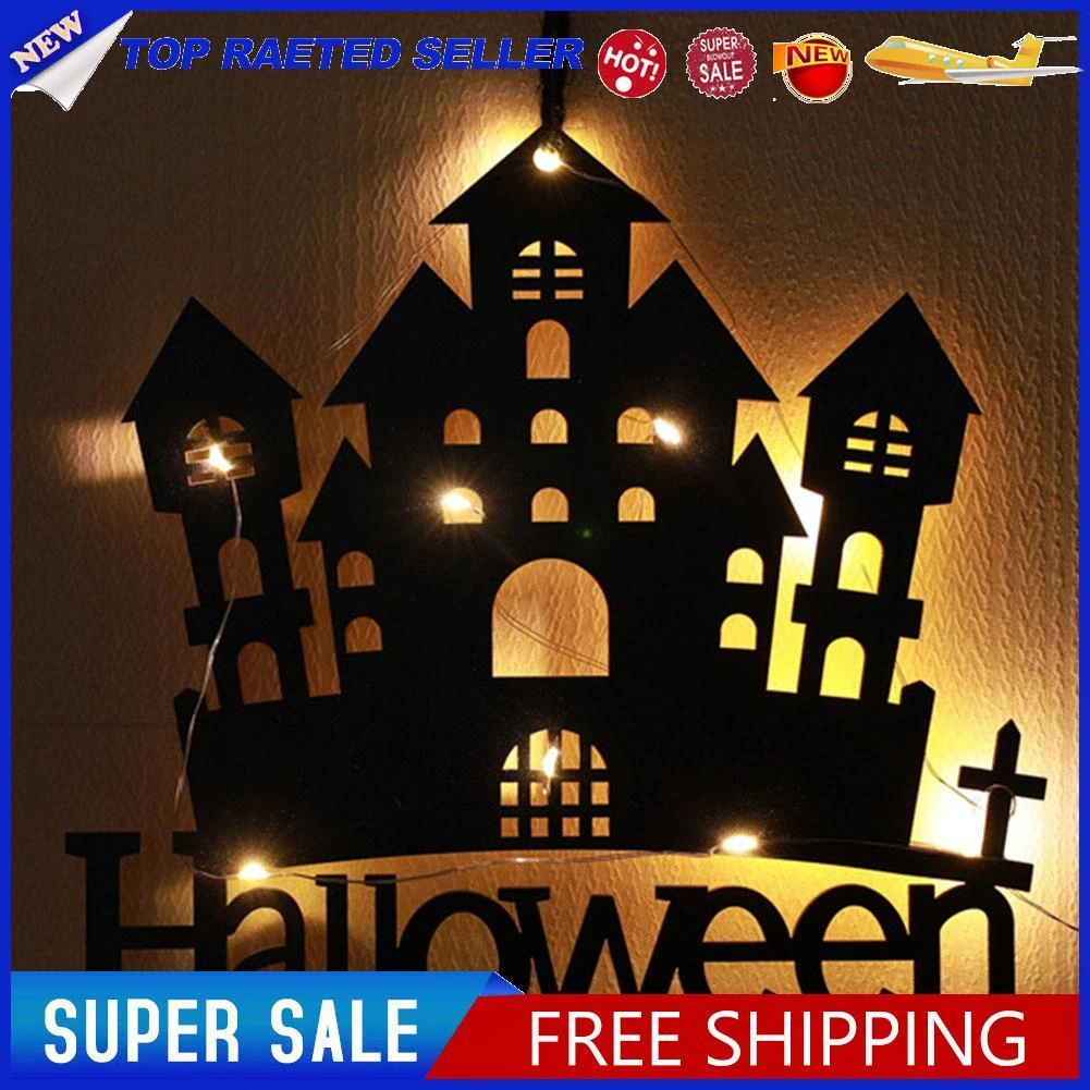 Halloween Pendant Light Wooden Gothic Lights Decor for Club Party