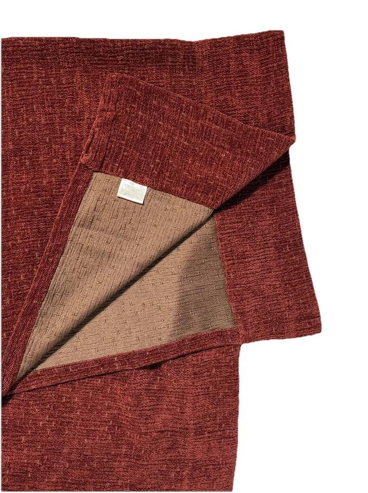 2 paneles de cortinas de lujo Croscill cortinas de chenilla rojo oscuro descontinuadas 86 largas Foto 4 de 4