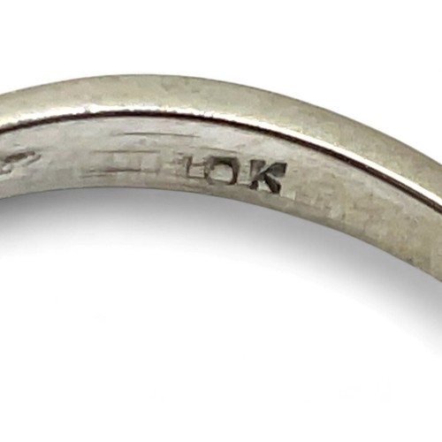 10k White Gold Lab Created Oval Bluish-Green Spinel Ring Size 7.5 (KS1017967) - Picture 6 of 6