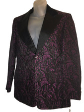 After Six Vintage Hefner Tuxedo Purple Boucle Brocade Jacket/Blazer 36