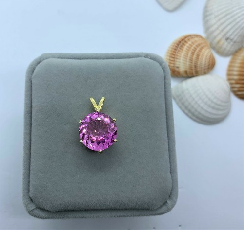 8 Karat zertifizierter MAKELLOSER beheizter rosa Saphir in 18 Karat Gelbgold plattiert Sterling - Bild 5 von 11