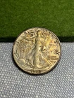 (#100133) Walking Liberty Half Dollar: 1942 D.  AU toned!           (See video!)