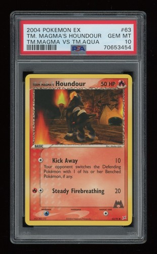 POKEMON EX Team Magma vs Team Aqua HOUNDOUR 63/95 Common PSA 10 GEM MINT Vintage
