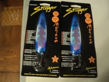 2 - MICHIGAN STINGER MAGNUM SPOONS (BLUE JEANS UV) NIP LAST ONES