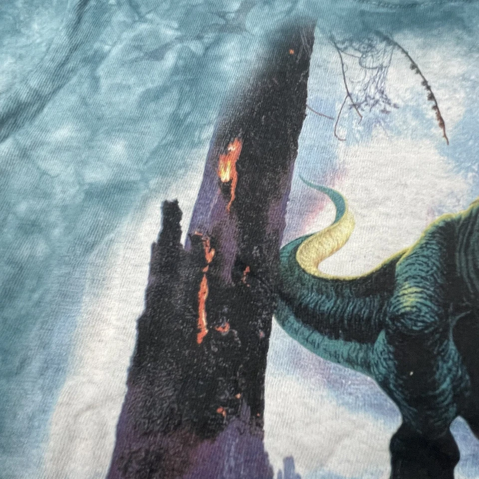 Винтажная футболка T-Rex Dinosaur The Mountain МОЛОДЕЖНАЯ средний галстук краситель парк юрского периода - Изображение 3 из 4