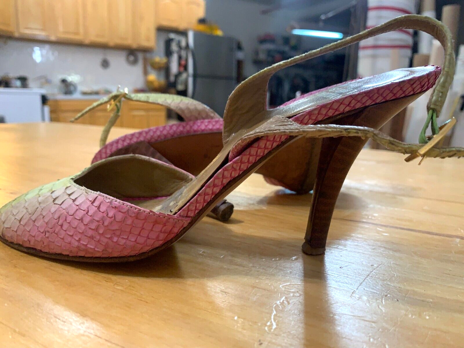 Stuart Weitzman Python Skin Heels Slingback 3 inc… - image 11