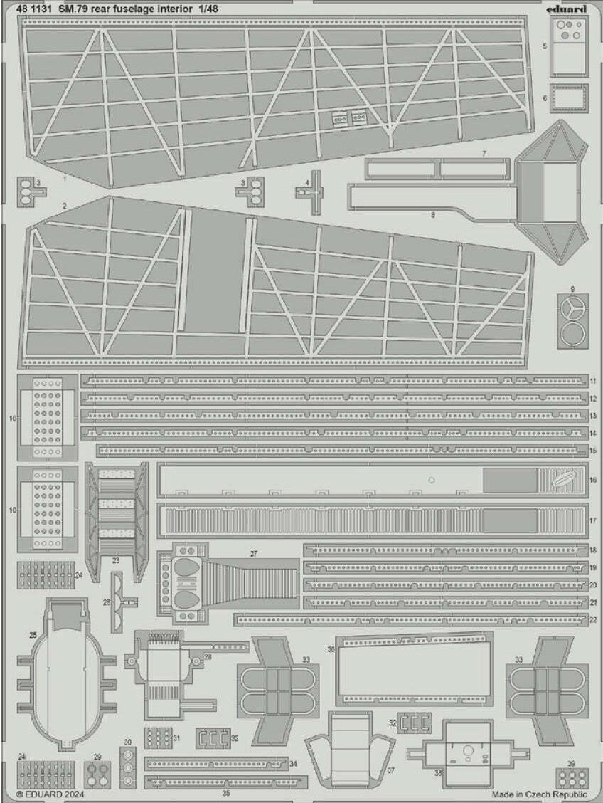 Eduard 481131 1:48 Savoia-Marchetti SM.79 rear fuselage interior