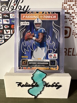 Anthony Richardson/Peyton Manning 2023 Donruss Passing The Torch Dual Patch #/49