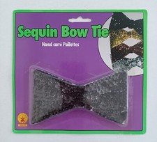Adult Sequin Costume Bow Tie, Black