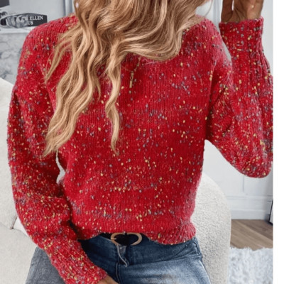 SOON! 10/ 20 boho Rose Red Confetti Sweater !