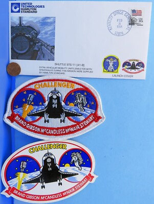 STS-41B United Technologies Hamilton Standard Space Shuttle Postal Cover Patch