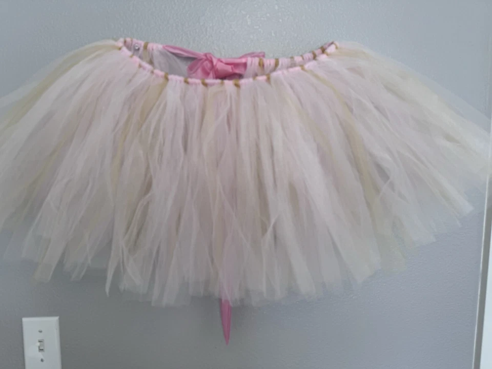 Pink and Gold High Chair Tulle Tutu for Baby Girl 1st Birthday Decor  - Image 2 of 4