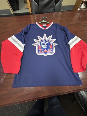 NY Rangers Themed Jersey College Large. #30 Tomchek EAE