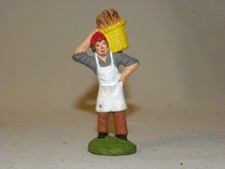 VINTAGE ANCIEN SANTON DE PROVENCE SIGNE MARCEL CARBONEL BOULANGER TAILLE 2 7CM