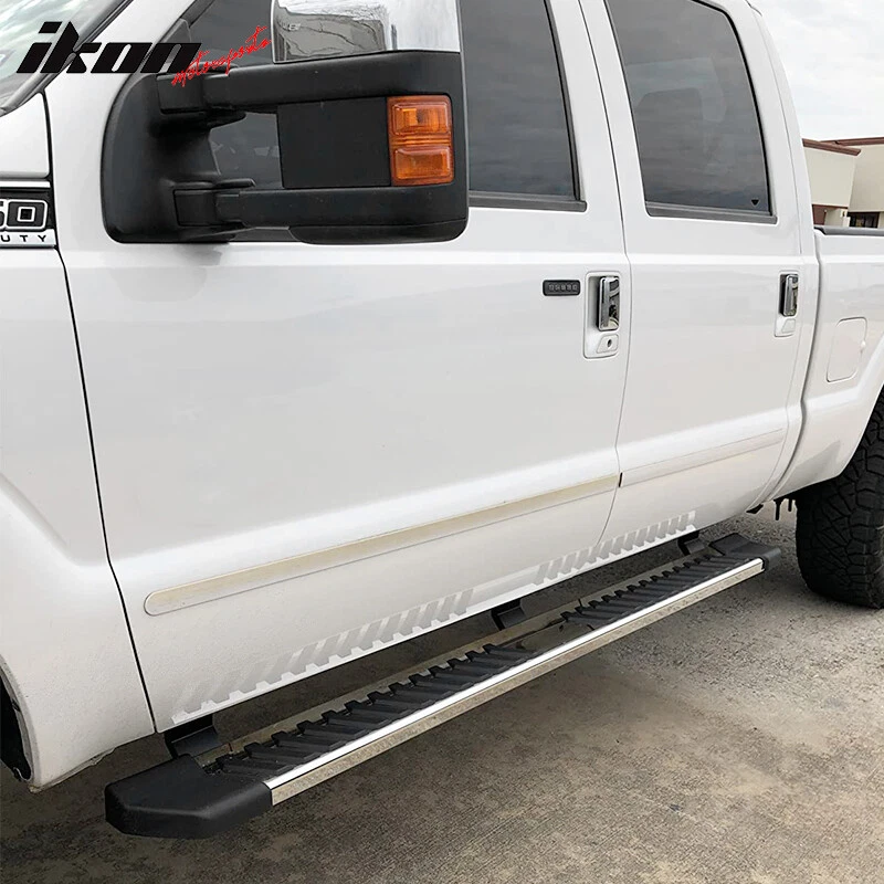 Fits 99-16 Ford F250-F550 Super Duty Crew Cab 6" V Running Board Step Bar Silver - Изображение 2 из 4