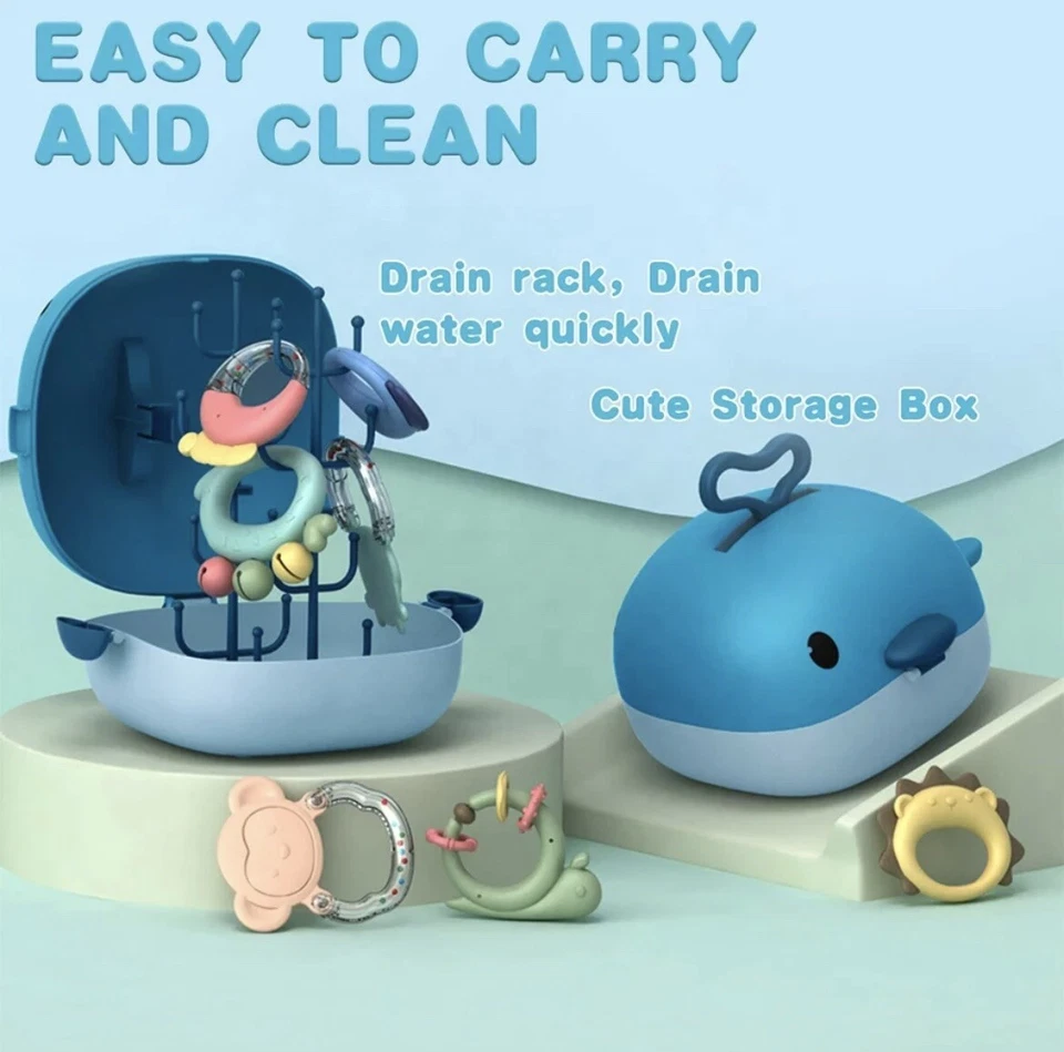 Juego de juguetes de sonajeros para bebé de 0-6-9-12 meses, agarre y agitación infantil, mordedor sensorial Foto 3 de 4