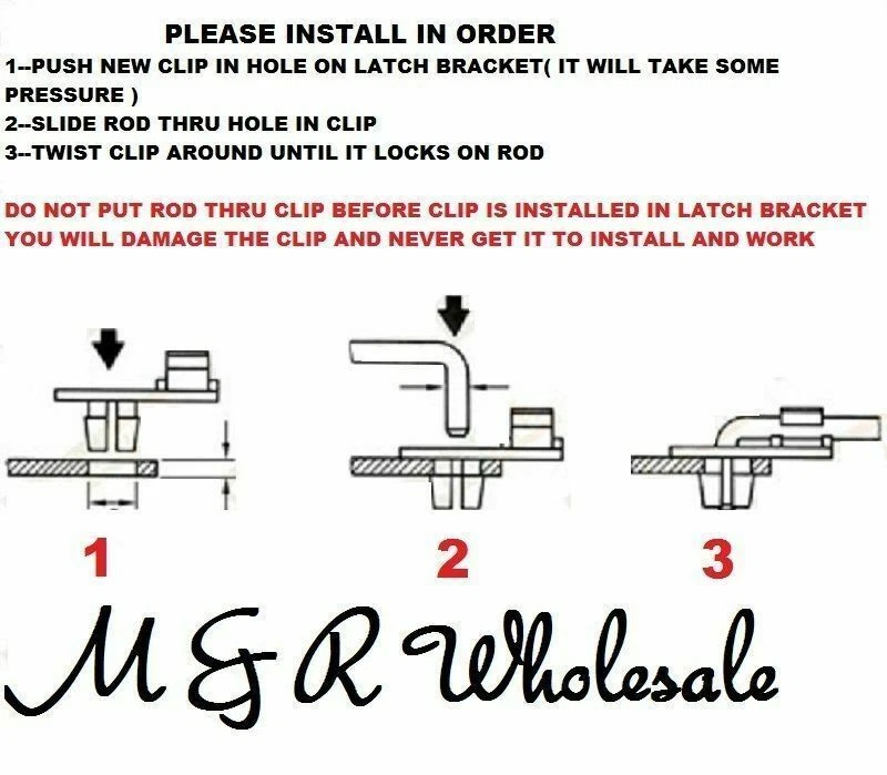 CLIPS DE VARILLA DE BLOQUEO DE PUERTA JEEP CHRYSLER DODGE PLYMOUTH CON VARILLAS DE 1/8" TG-06 Foto 4 de 4