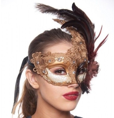 Ostrich Feather Venetian Masquerade Costume Party Wedding The Queen Lace Mask