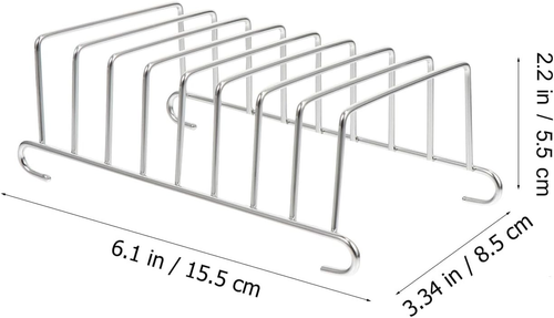 Rastrelliera per Pane in Acciaio Inossidabile 2 Pezzi Accessori per Friggitrice - Foto 2 di 12