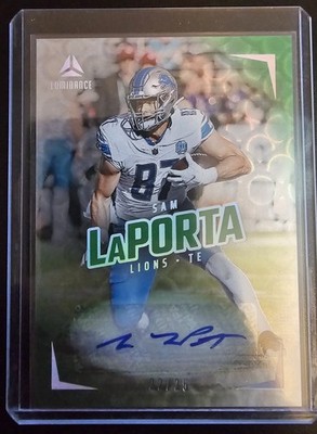 2024 Panini Luminance SAM LAPORTA #23 Green AUTO Autograph /25 Detroit Lions TE