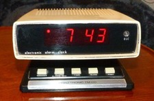 Vintage Prinztronic TM 120 Electronic Alarm Clock - Space Age - Red Digital LCD