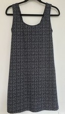 MANGO Sleeveless Open Back. Dress Navy White Size Small