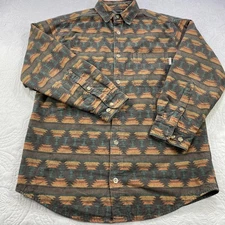 Woolrich Shirt Jacket Mens Medium Southwest Blanket Quilted Lined Aztec Shacket