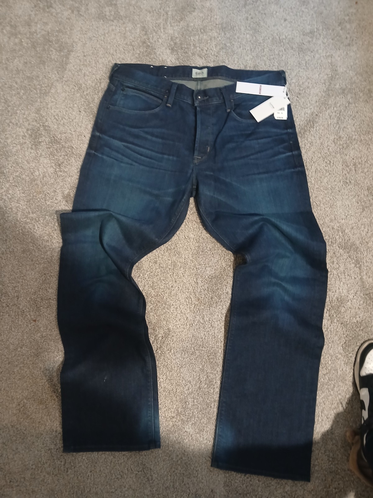 's Straight Jeans Blue Denim Medium Wash Button & Zip 5-pock