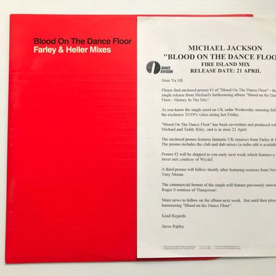 Michael Jackson   Blood On The Dance Floor (Farley Heller ) Vinyl 12'' Promo  *DL