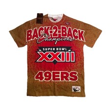 Mitchell & Ness 49ers Back-2-Back Super Bowl XXIII XXIV Throwback Tee NWT rrp£55