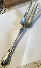 Whiting Gorham Sterling Violet Medium Solid Cold Meat Serving Fork 1905