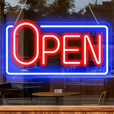 Led Neon Open Sign for Business Window, Light up Open Sign for Store Carteles Le