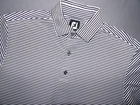 FootJoy Short Sleeved Striped Performance Stretch Polo Golf Shirt Men's Medium