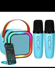 Bluetooth Karaoke Machine Portable Mini Speaker with 2 Wireless Microphones