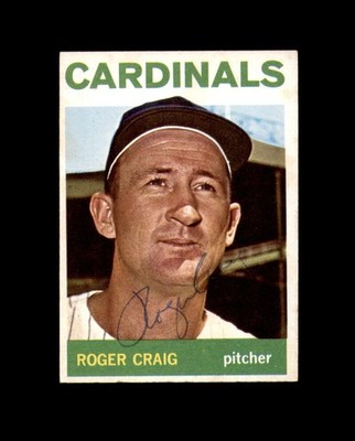 Roger Craig Signed Authentic 1964 Topps St. Louis Cardinals Autograph