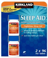 Kirkland Signature Sleep Aid Doxylamine Succinate Sleep Aid 25 Mg 2x96