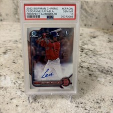 2022 1st Bowman Chrome Prospect Ceddanne Rafaela On-Card Auto PSA 10 Rookie ?. rookie card picture