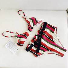 Solid  Striped Multicolor Bikini Set SZ NWT XS
