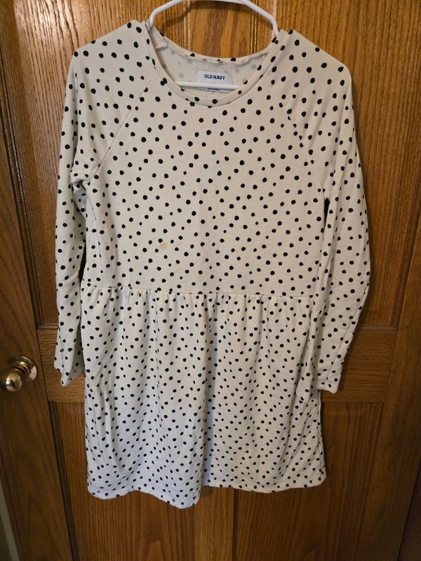Old Navy Girls XXL White Polka Dot Dress Pre-owned